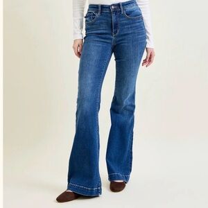 Judy Blue High Waist Angled Side Seam Detail Flare Denim Jeans
